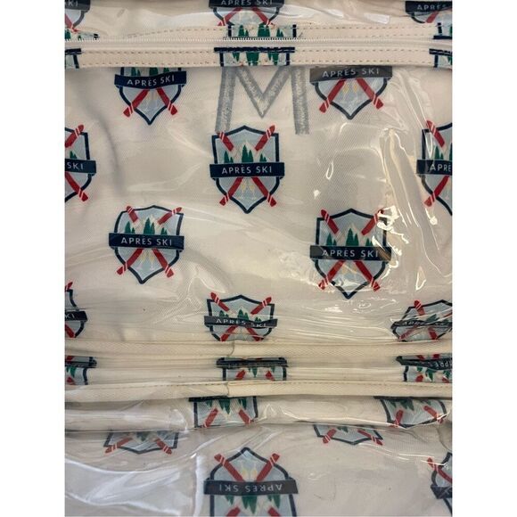 New Mark and Graham Clear Coated Travel Pouch Apres Ski Crest - Picture 5 of 10